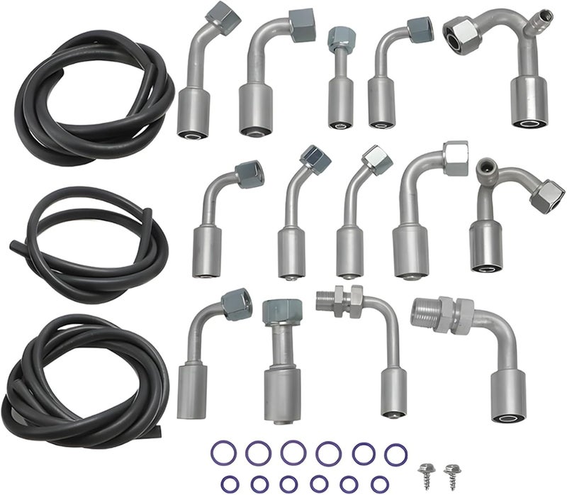 LORPHEIR Universal AC Hose Kit with Fittings & O-Rings for GM Vehicles Compatible with Buick Chevrolet Cadillac GMC - Custom Length Hoses for Air Conditioning Repair - Image 1